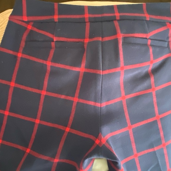 NWOT Navy/Red Plaid Micheal Kors Women’s Slacks - Picture 6 of 7